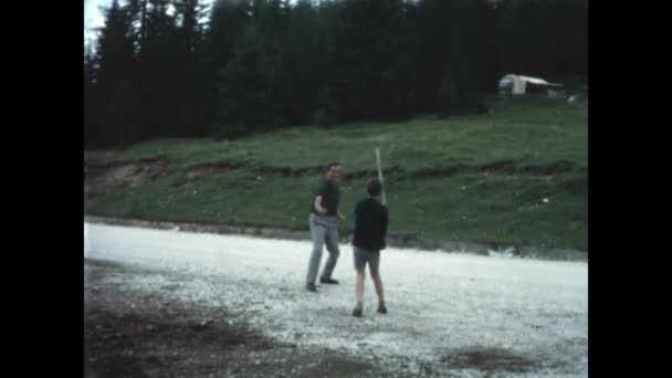 Costalunga Włochy Czerwiec 1959 Rodzinne Wspomnienia Wakacje Dolomity Lato Górskie — Wideo stockowe