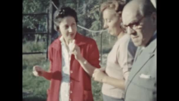 Terni Italy October 1955 Grandparents Grandchildren Garden Family Memories 50S — стоковое видео
