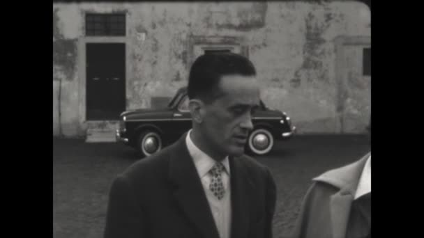Terni Italy October 1955 People Meet City Italian Social History — стоковое видео