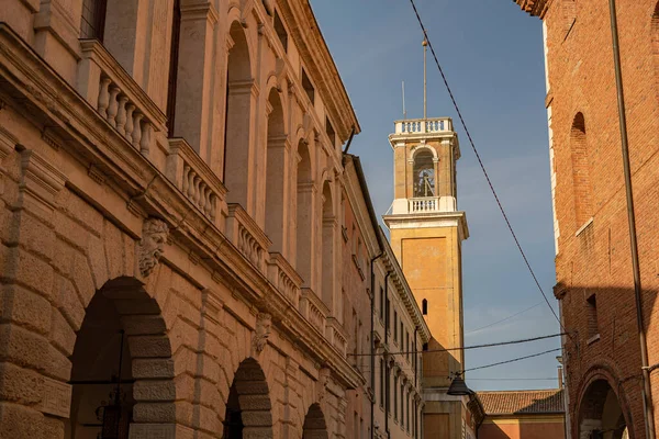 Detail Giuseppe Garibaldi Square Rovigo Historic Italian City — стокове фото