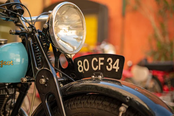 Rovigo Itália Abril 2022 Placa Matrícula Motocicleta Antiga — Fotografia de Stock