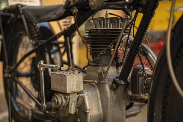 Rovigo Italy April 2022 Detail Engine Ancient Motorcycle — Stock Photo, Image