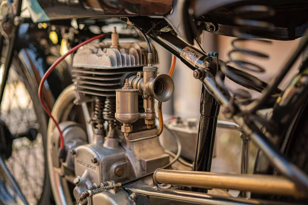 Rovigo Italy April 2022 Detail Engine Ancient Motorcycle — Stock Photo, Image