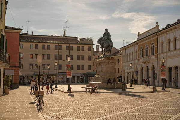 Rovigo Italy April 2022 Giuseppe Garibaldi Square Rovigo Historical Italian — 스톡 사진