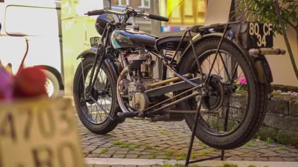 Ровиго Италия Апреля 2022 Древние Детали Мотоцикла — стоковое видео