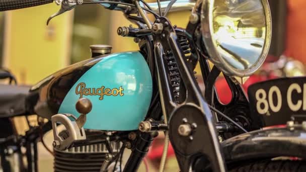 Rovigo Itália Abril 2022 Placa Matrícula Motocicleta Antiga — Vídeo de Stock