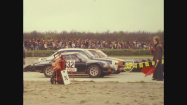 Παρισι Γαλλια Μαϊοσ 1975 Αγώνας Αυτοκινήτων Ράλι Στη Δεκαετία Του — Αρχείο Βίντεο