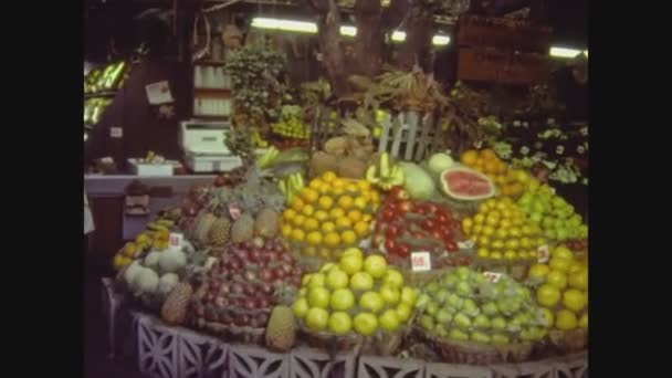 Los Ángeles Usa Circa 1975 Mercado Frutas Los Ángeles Los — Vídeos de Stock