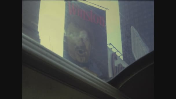 New York Usa Circa 1975 Winston Cigarettes Billboard — ストック動画