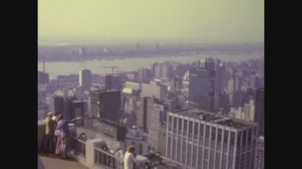 New York Usa Circa 1975 New York Luchtfoto Midden Jaren — Stockvideo