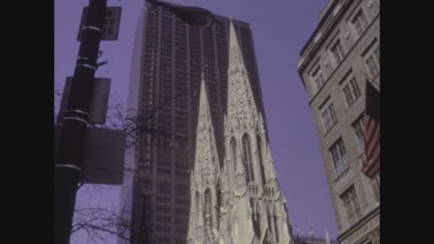 New York Usa Circa 1975 Patrick Cathedral New York — 图库视频影像