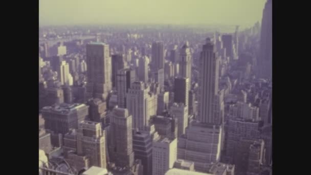 New York Usa Circa 1975 New York Air View Mid — ストック動画