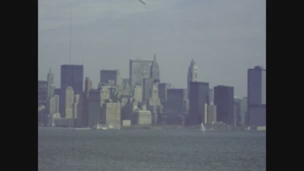 New York Usa Circa 1975 Stadsgezicht Van Het Wereldhandelscentrum Gezien — Stockvideo