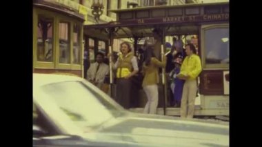 SAN FRANCISCO, ABD MAYIS 1979: 70 'lerde San Francisco' da geleneksel tramvay