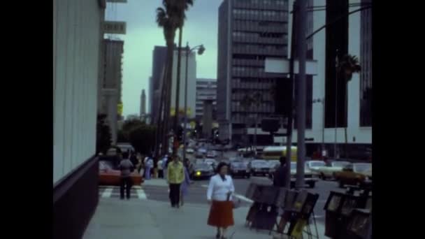 アメリカ ロサンゼルス1979年5月 70年代のロサンゼルス ストリート ビュー — ストック動画