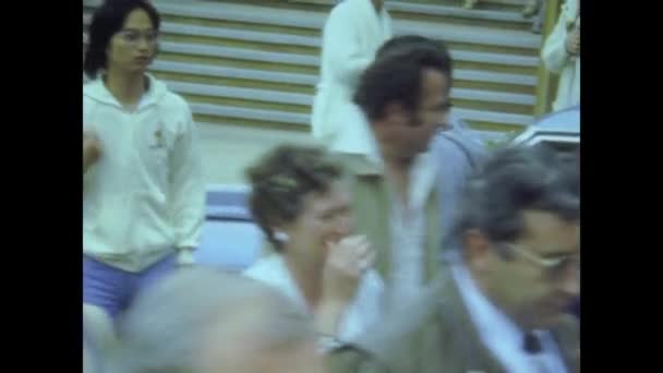 Los Angeles Usa May 1979 Crowd People Strolling Hollywood — Stock Video
