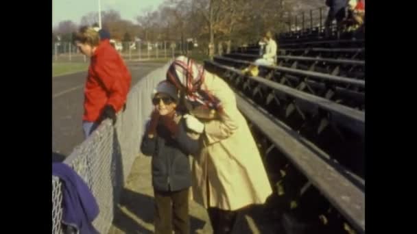 Dallas United States March 1965 Family Watch American Football Game — стокове відео