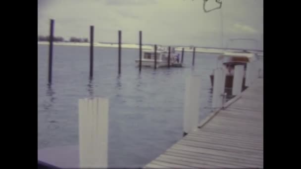 Treasure Cay Bahamas May 1965 Treasure Cay Marina View — Stok video