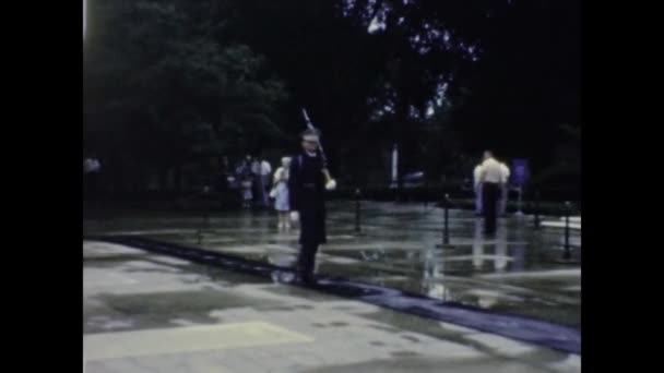 Washington United States May 1965 Arlington National Cemetery Ceremony 60S — стоковое видео