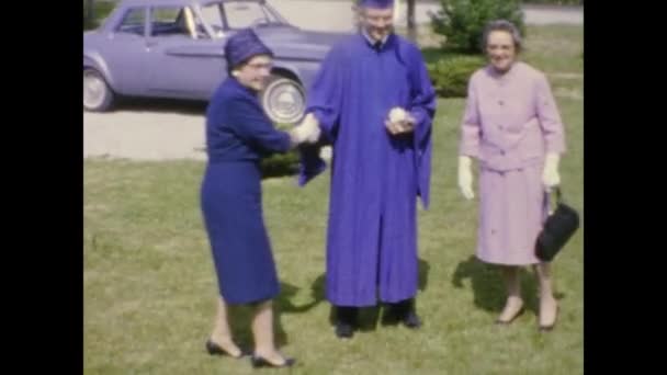 Washington United States May 1969 Boy Dressed Graduate 60S — Stock videók