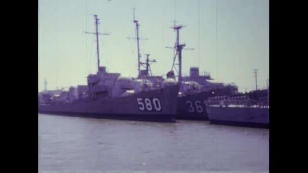 Washington United States May 1958 American Warship Scene — Stock videók