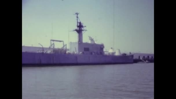 Washington United States May 1958 American Warship Scene — стоковое видео