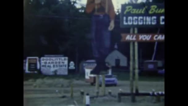 Missouri Usa Juni 1959 Utanför Restaurang Längs Gatan Talet — Stockvideo