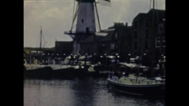 Grimaud France June 1958 Grimaud Port View Boats 50S — Vídeo de Stock