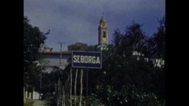 Seborga, İtalya Haziran 1958: Seborga köy manzarası 50 'lerde