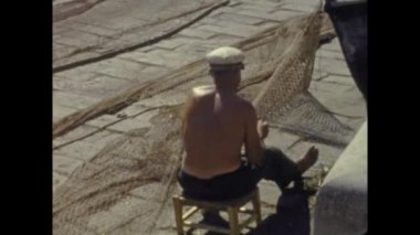 Sanremo, İtalya Haziran 1958: 50 'lerde Sanremo limanı görünümü