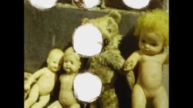 Paris, France may 1958: Dolls and stuffed animals in 50s