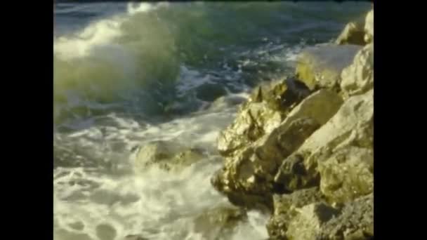 Grimaud France June 1958 French Riviera Rocky Coast Detail 50S — Stock video