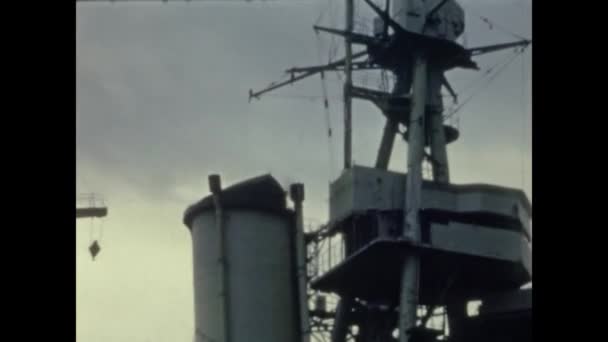 Grimaud France June 1958 French Warships Scene 50S — Stock video