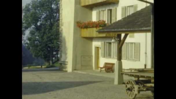 Lugano Switzerland June 1958 Stable Swiss Farm 50S — Stok video