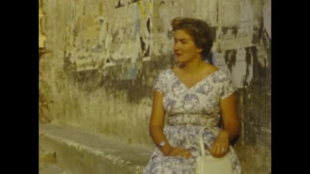 Lugano Ελβετία Ιούνιος 1958 Γυναίκα Πορτρέτο Στη Δεκαετία Του — Αρχείο Βίντεο