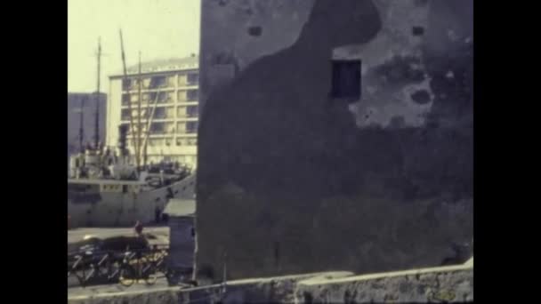 1958年6月イタリア サンレモ 50年代のサンレモ港の風景 — ストック動画