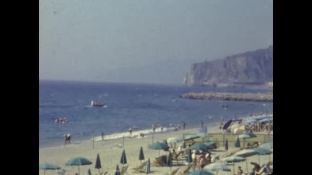 Sanremo Talya Haziran 1958 Yıllarda Sanremo Plaj Manzarası — Stok video