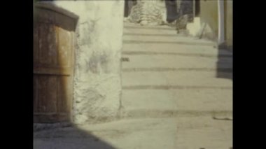 Montalto Ligure, İtalya Haziran 1958: Montalto ligure view in 500s. 50 'de İtalyan köyü sahneleri. İtalyan sosyal tarihi.