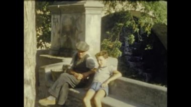 Montalto Ligure, İtalya Haziran 1958: Montalto ligure view in 500s