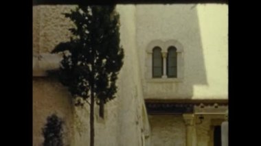 Barcelona, Spain june 1955: Spanish ancient village view in 50s