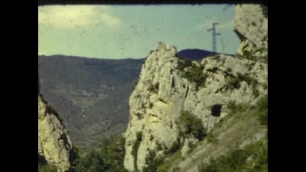 Barcelona Spain June 1955 Spanish Rocky Mountains Details — стокове відео