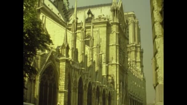 París Francia Julio 1976 Catedral Notre Dame Los Años — Vídeos de Stock