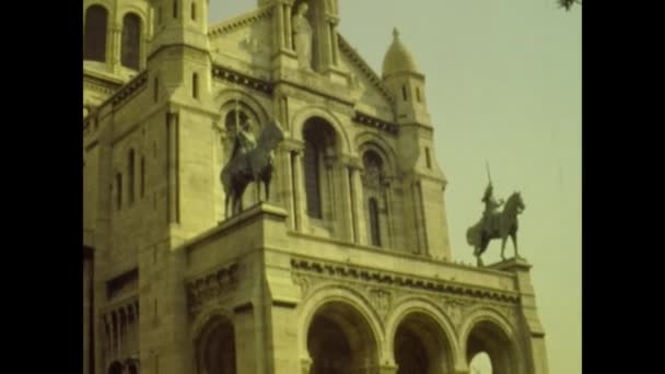 Paris France July 1976 Sacre Coeur Church Paris — Stock Video