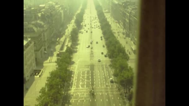 Paris France Juillet 1976 Vue Aérienne Paris Dans Les Années — Video