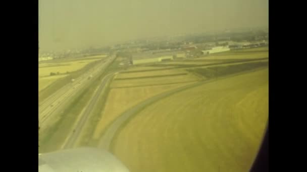 Paris Frankreich Juli 1976 Flugzeug Landet Den 70Er Jahren Auf — Stockvideo