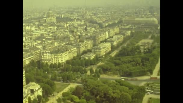 Parijs Frankrijk Juli 1976 Luchtfoto Van Parijs Jaren — Stockvideo