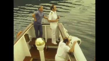 DUBROVNIK, CROATIA HAZİRAN 1975: 70 'lerde geminin komutanı