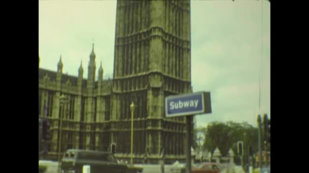 London United Kingdom May 1977 London Big Ben Westminster Building — Stock Video