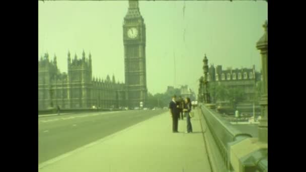 London Förenade Kungariket Maj 1977 London Big Ben Och Westminster — Stockvideo