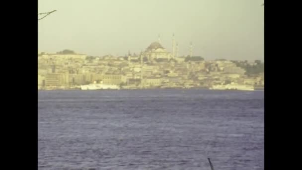 Stanbul Turkey Hazi Ran 1979 Lerde Stanbul Manzaralı Liman — Stok video